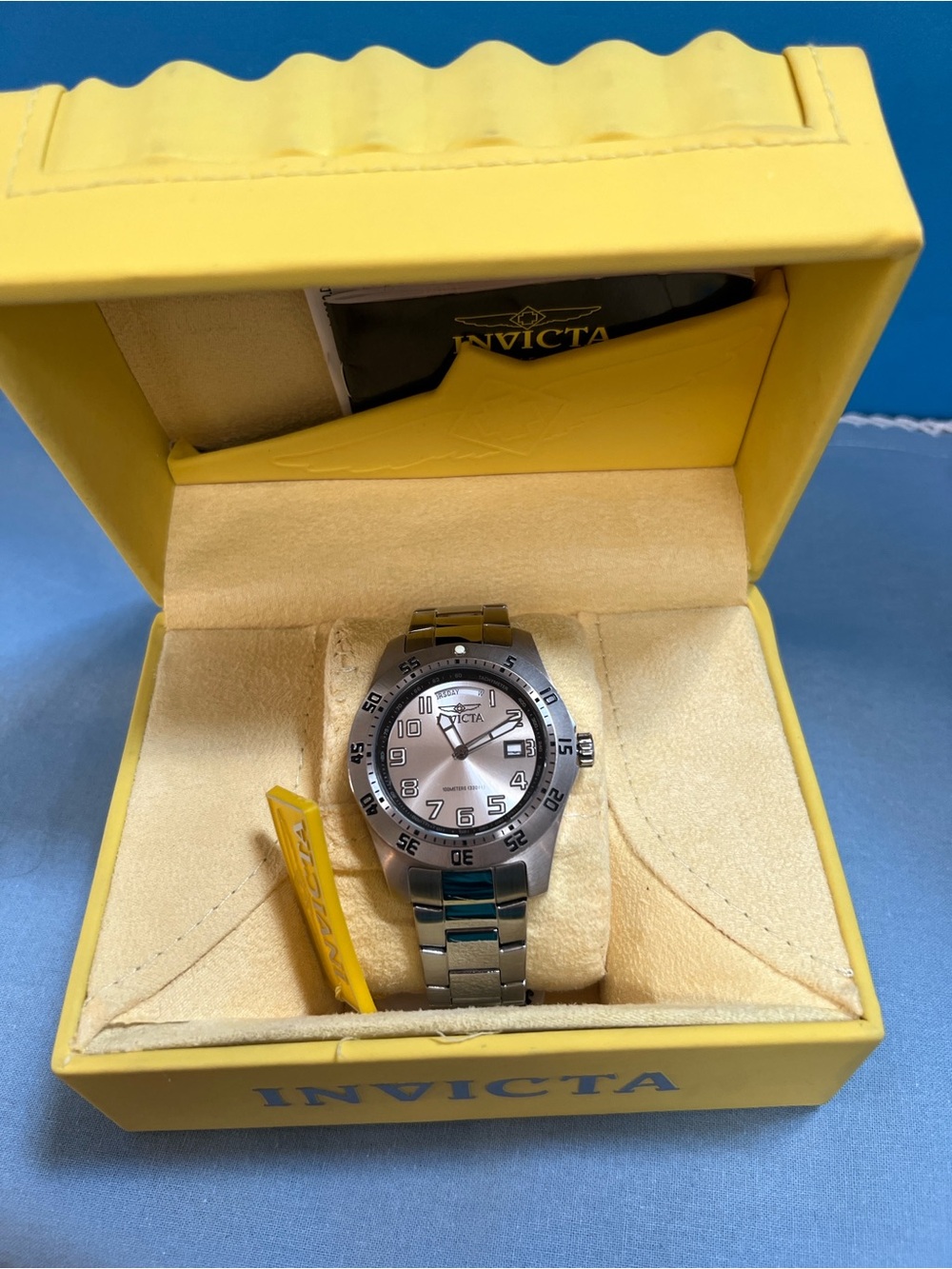 Invicta Two-Tone Silver Watch with Silver Face & Dials. Model 5249